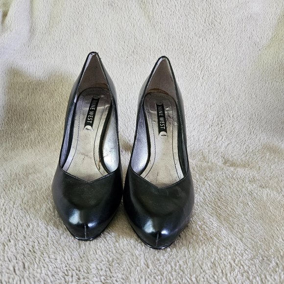 Nine West Black Leather Platform Heel - Picture 4 of 7